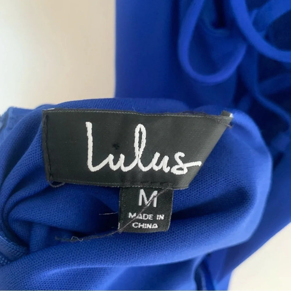 Lulu’s Good Deeds Royal Blue Lace-Up Dress Sz Medium - Picture 5 of 5